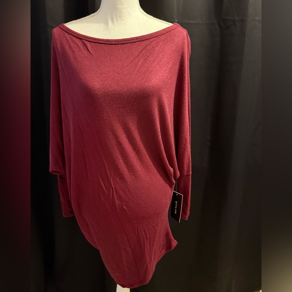 Deep Red Women's Sweater Dress